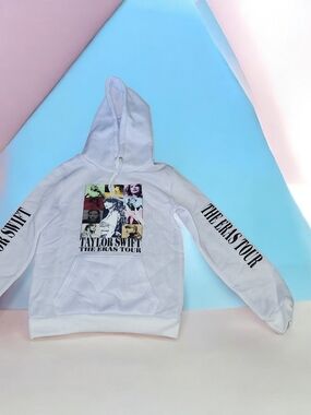 Taylor Swift White Multicolor Collage Hoodie